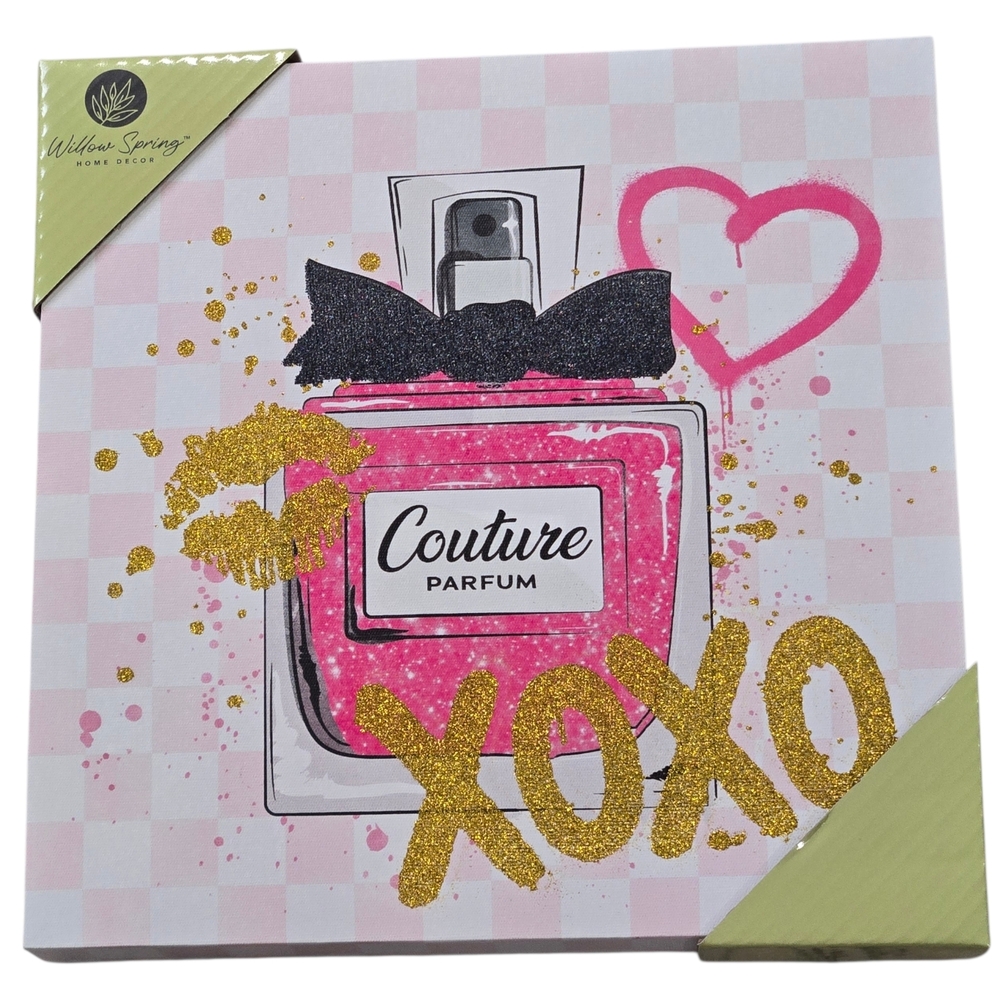 Fashion Wall Art with Pink and Gold Accents 10x10 Canvas NWT